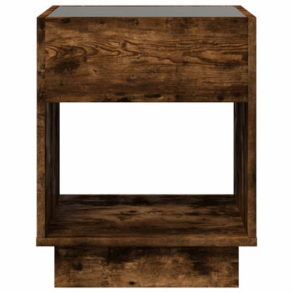 Table basse avec LED infini chêne fumé 40x40x50 cm - Tables basses