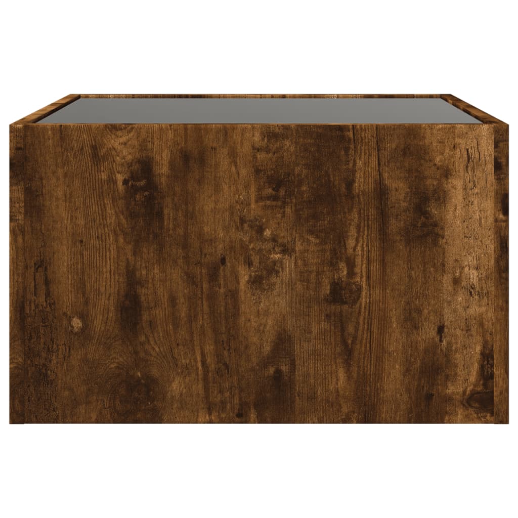 Table basse avec LED infini chêne fumé 50x50x30 cm - Tables basses
