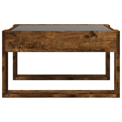 Table basse avec LED infini chêne fumé 50x53x30 cm - Tables basses