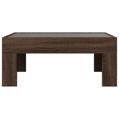 Table basse avec LED infini chêne marron 70x50x30 cm - Tables basses