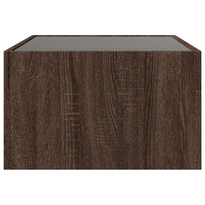 Table basse avec LED infini chêne marron 70x50x30 cm - Tables basses