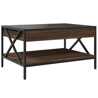 Table basse avec LED infini chêne marron 70x50x38 cm - Tables basses