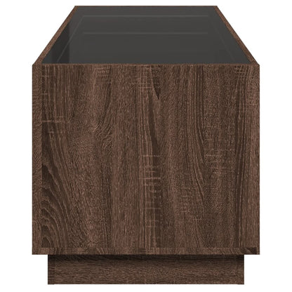 Table basse avec LED infini chêne marron 90x50x50 cm - Tables basses