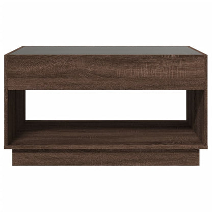 Table basse avec LED infini chêne marron 90x50x50 cm - Tables basses