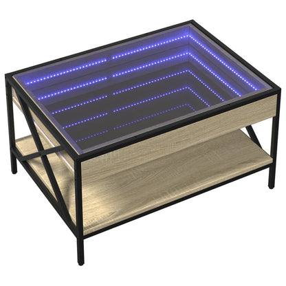 Table basse avec LED infini chêne sonoma 70x50x38 cm - Tables basses