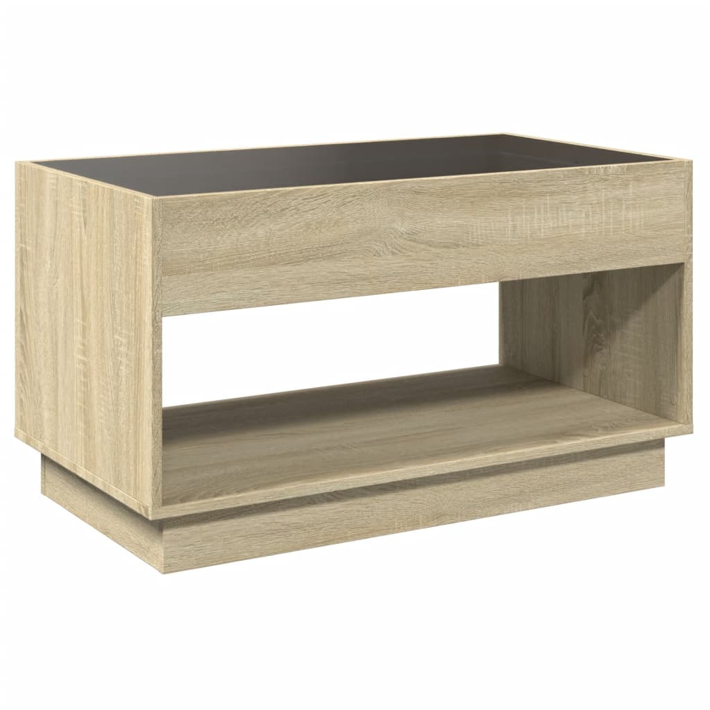 Table basse avec LED infini chêne sonoma 90x50x50 cm - Tables basses