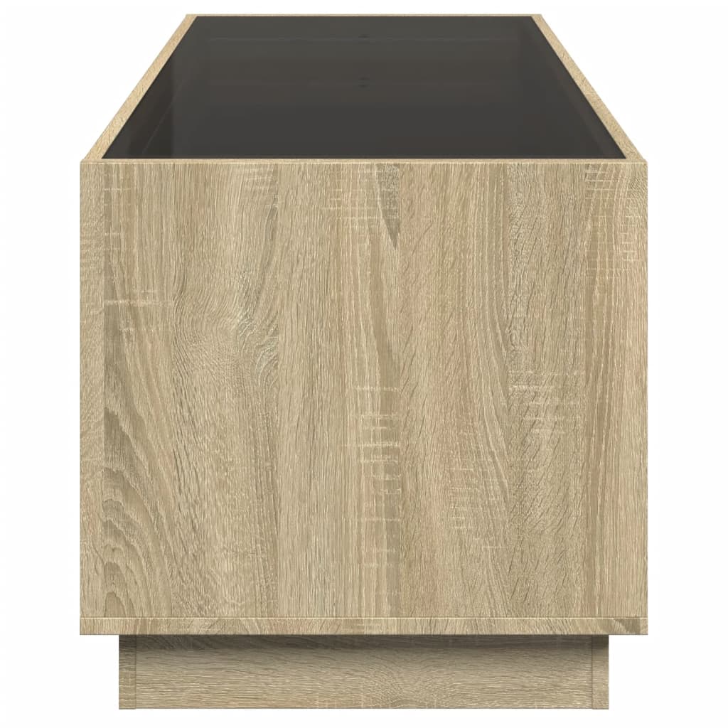 Table basse avec LED infini chêne sonoma 90x50x50 cm - Tables basses