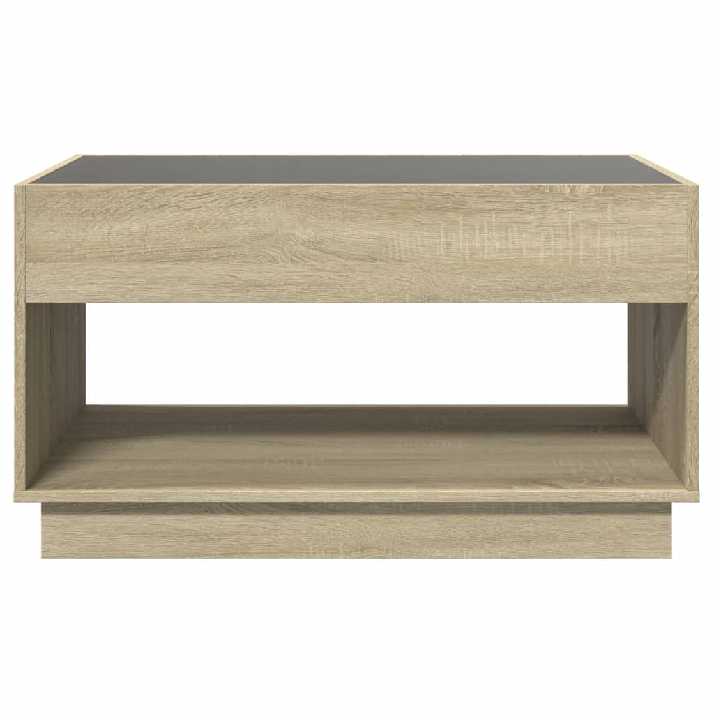 Table basse avec LED infini chêne sonoma 90x50x50 cm - Tables basses