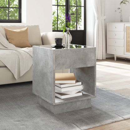 Table basse avec LED infini gris béton 40x40x50 cm - Tables basses