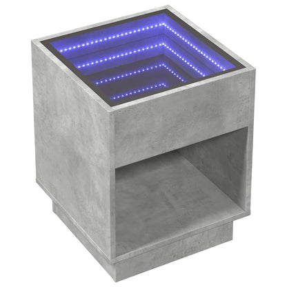 Table basse avec LED infini gris béton 40x40x50 cm - Tables basses