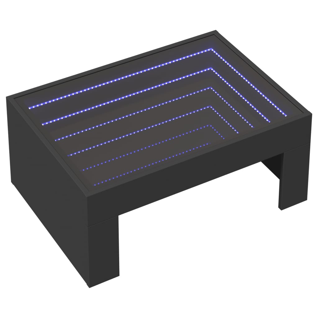 Table basse avec LED infini noir 70x50x30 cm - Tables basses
