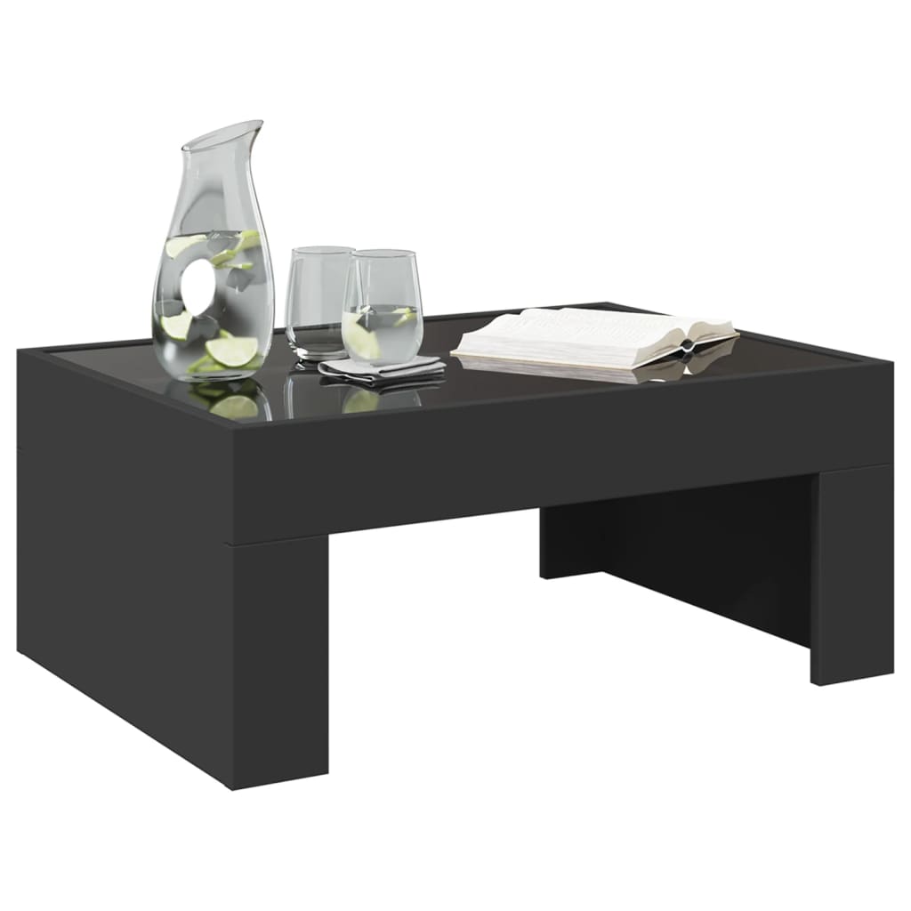 Table basse avec LED infini noir 70x50x30 cm - Tables basses