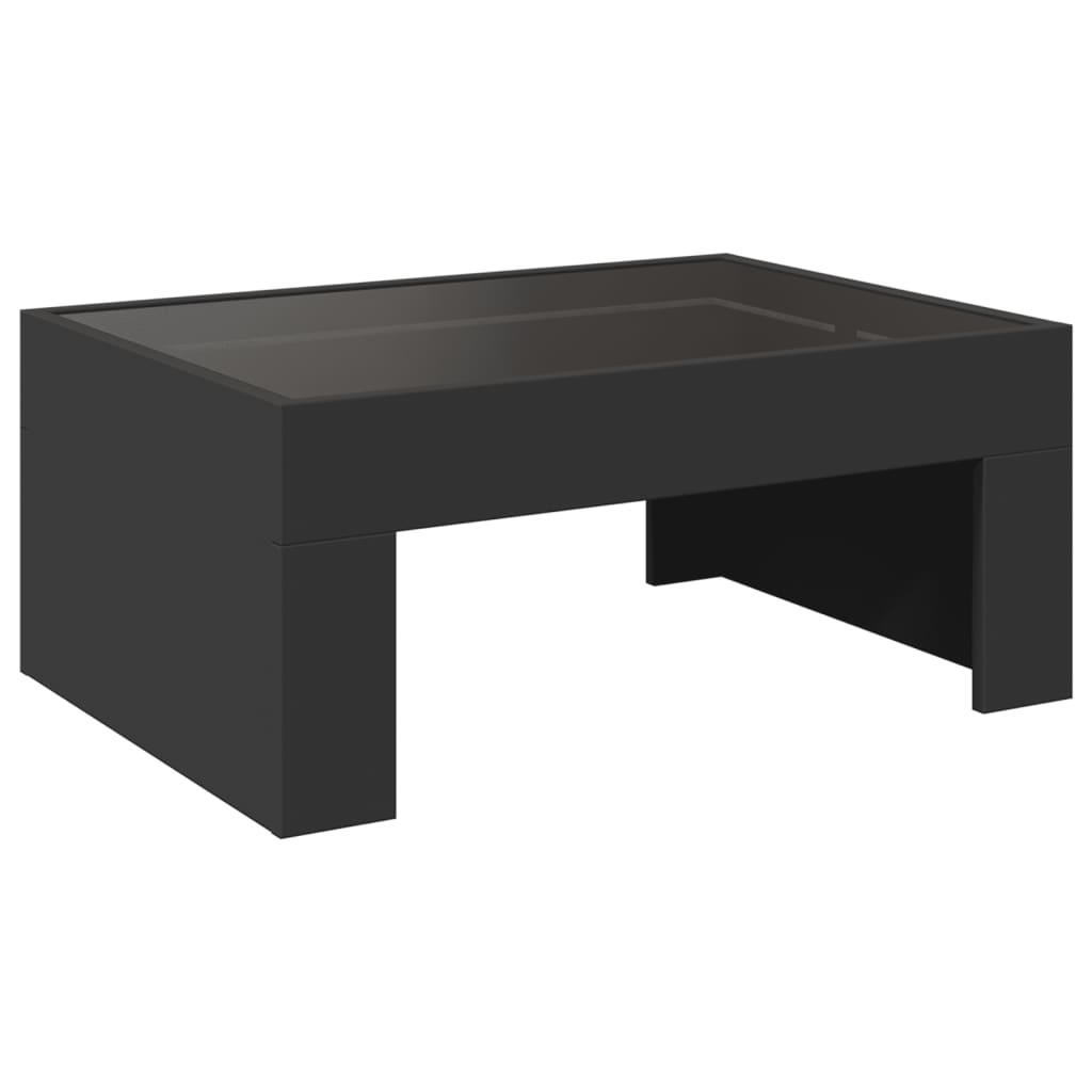 Table basse avec LED infini noir 70x50x30 cm - Tables basses