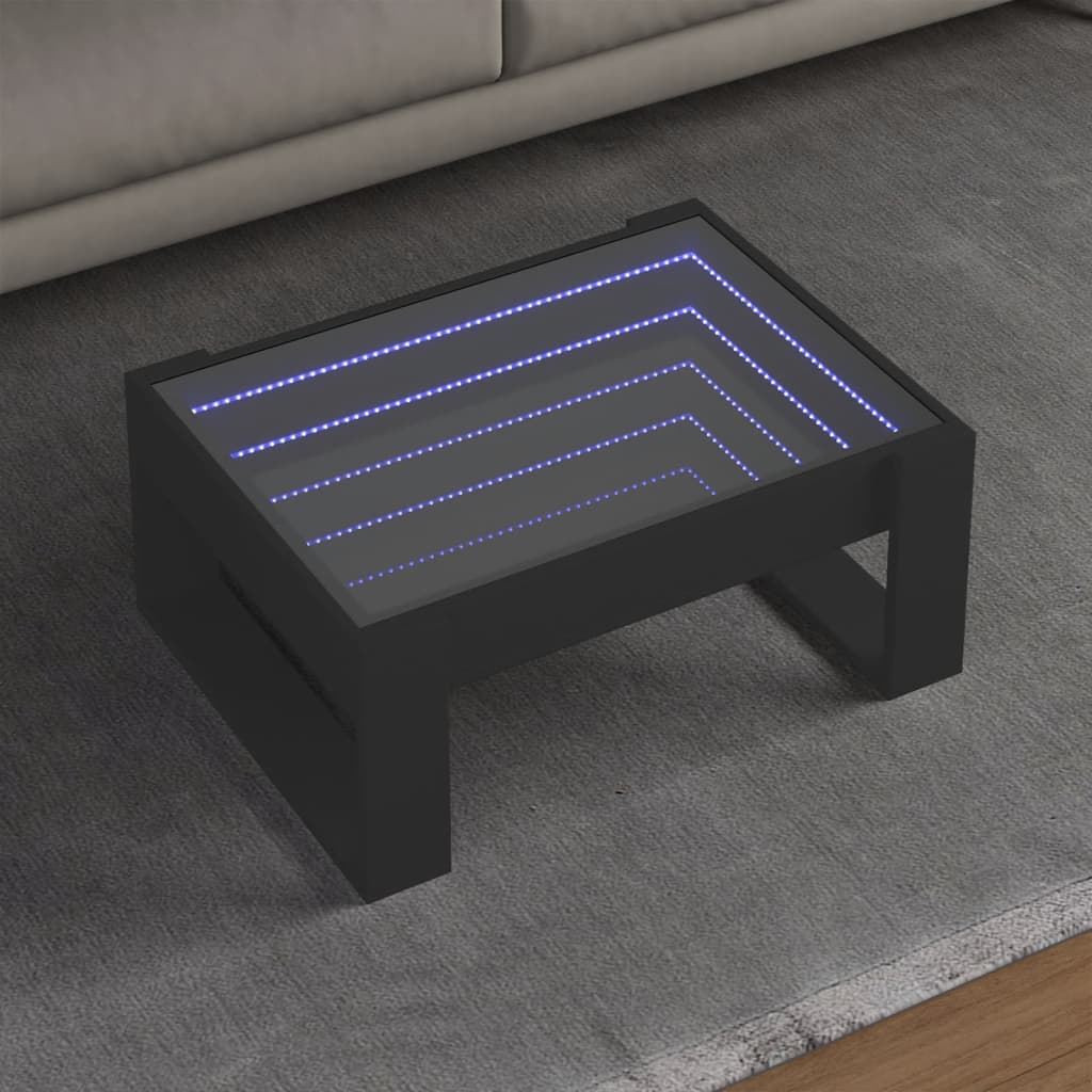 Table basse avec LED infini noir 70x53x30 cm - Tables basses