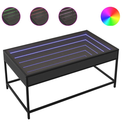 Table basse avec LED infini noir 90x50x41 cm - Tables basses