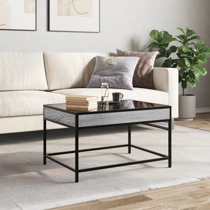 Table basse avec LED infini sonoma gris 70x50x41 cm - Tables basses