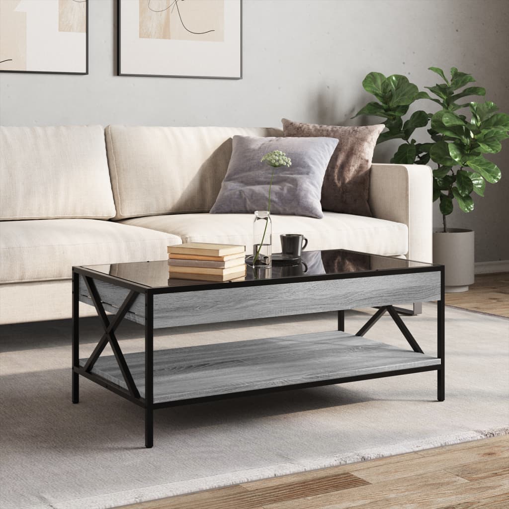 Table basse avec LED infini sonoma gris 90x50x38 cm - Tables basses