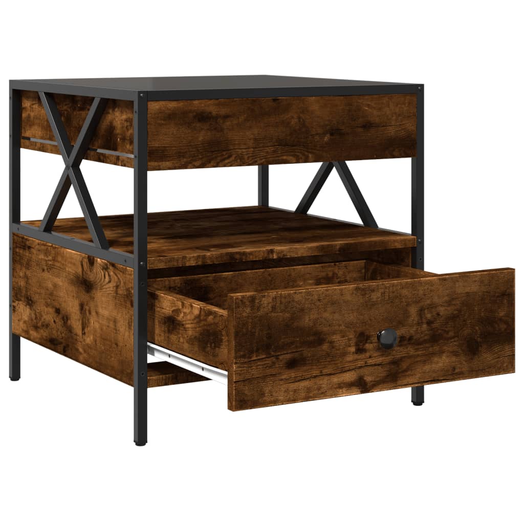 Table basse avec LED Infinity chêne fumé 50x50x51 cm - Tables basses