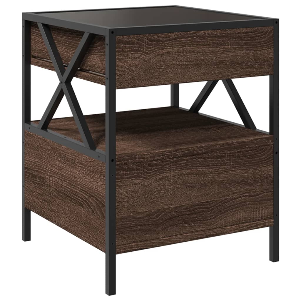Table basse avec LED Infinity chêne marron 40x40x51 cm - Tables basses