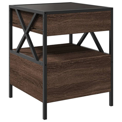 Table basse avec LED Infinity chêne marron 40x40x51 cm - Tables basses