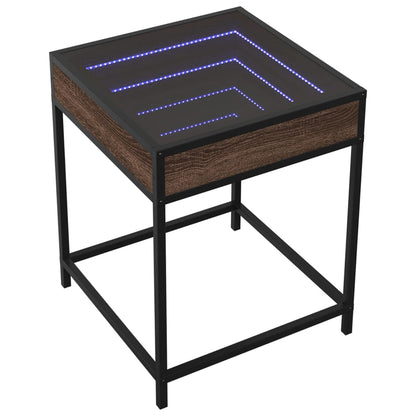 Table basse avec LED Infinity chêne marron 40x40x51 cm - Tables basses