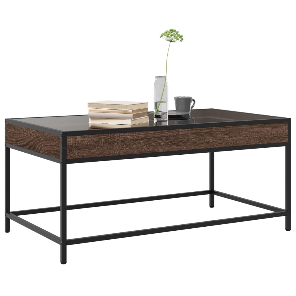 Table basse avec LED Infinity chêne marron 90x50x41 cm - Tables basses