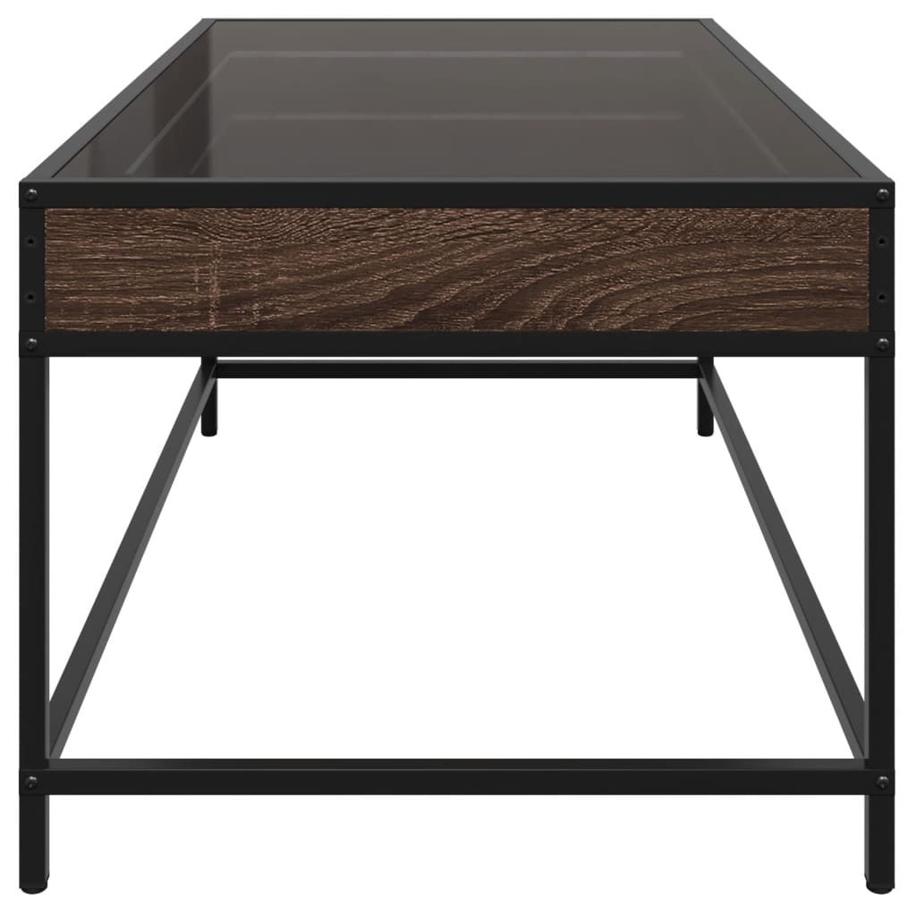 Table basse avec LED Infinity chêne marron 90x50x41 cm - Tables basses
