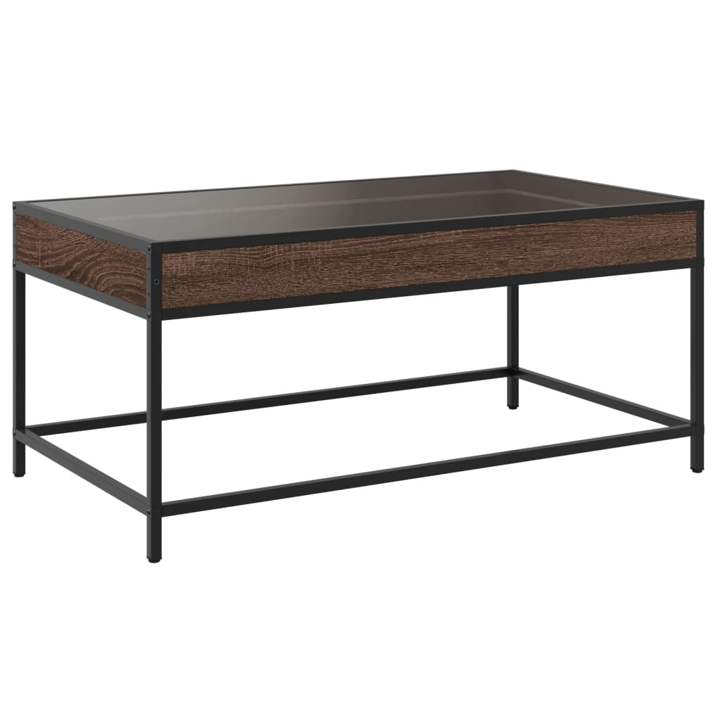 Table basse avec LED Infinity chêne marron 90x50x41 cm - Tables basses