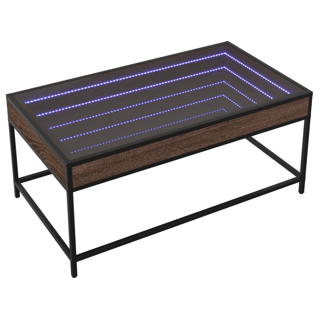 Table basse avec LED Infinity chêne marron 90x50x41 cm - Tables basses