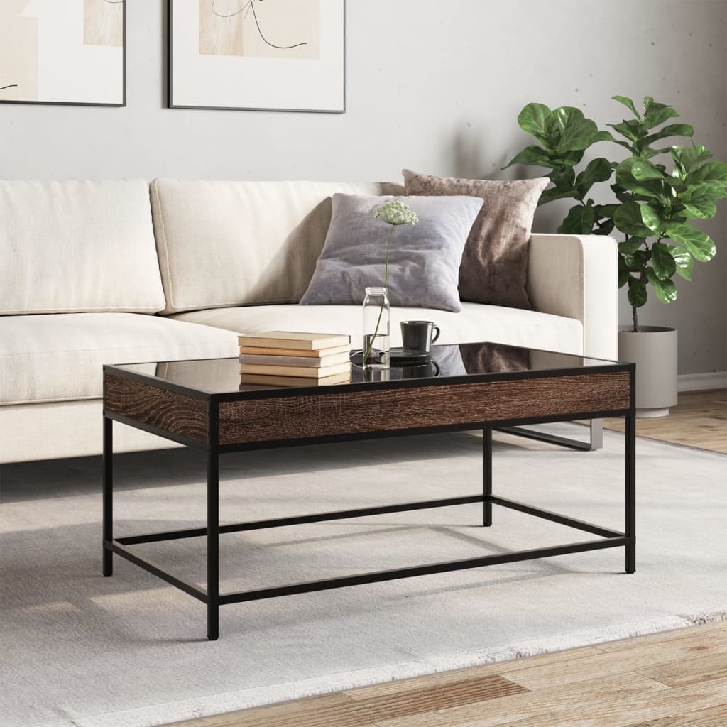 Table basse avec LED Infinity chêne marron 90x50x41 cm - Tables basses