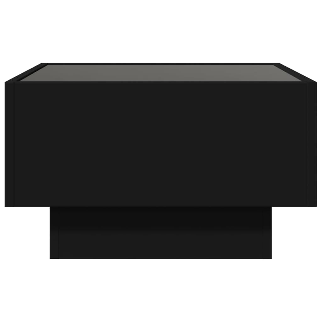 Table basse avec LED noir 50x50x30 cm bois d’ingénierie - Tables basses
