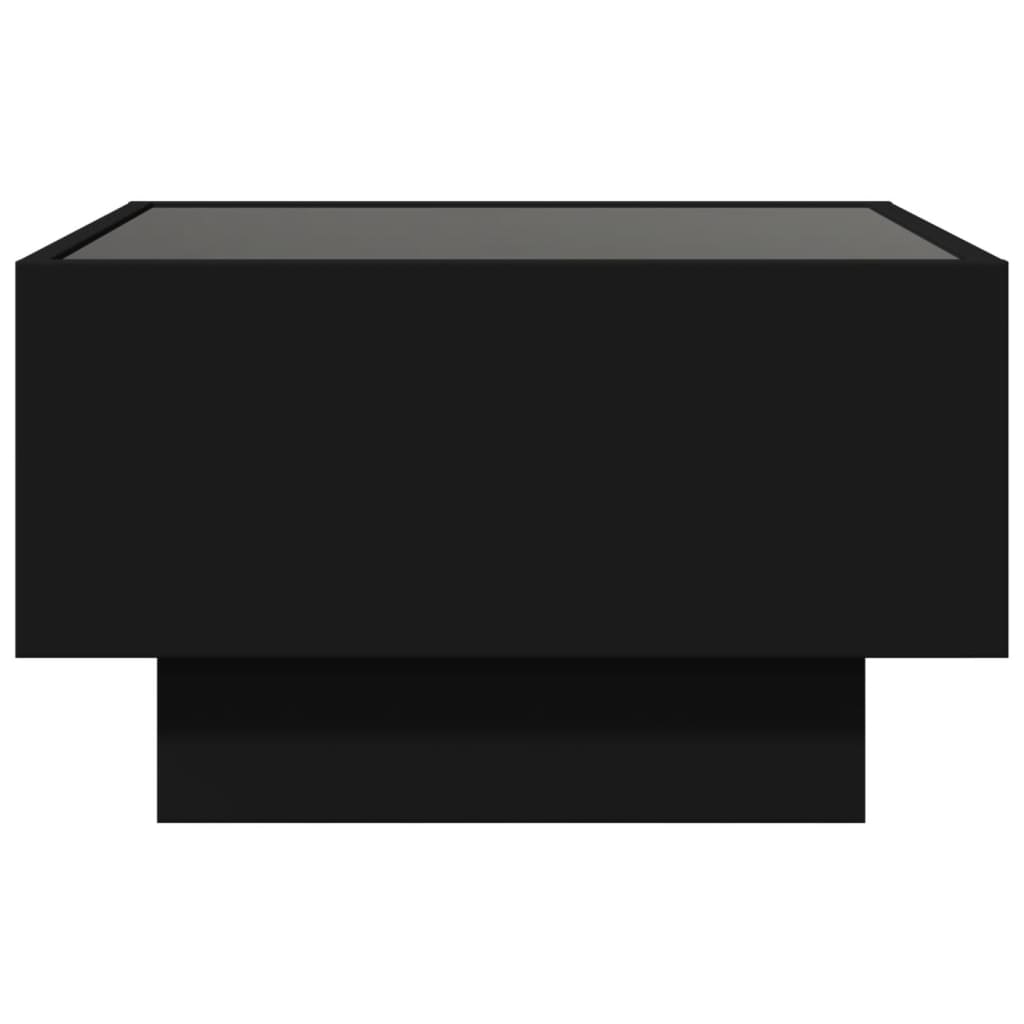 Table basse avec LED noir 50x50x30 cm bois d’ingénierie - Tables basses