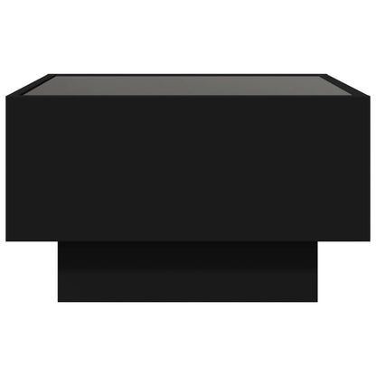 Table basse avec LED noir 50x50x30 cm bois d’ingénierie - Tables basses