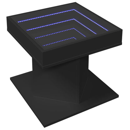 Table basse avec LED noir 50x50x45 cm bois d’ingénierie - Tables basses