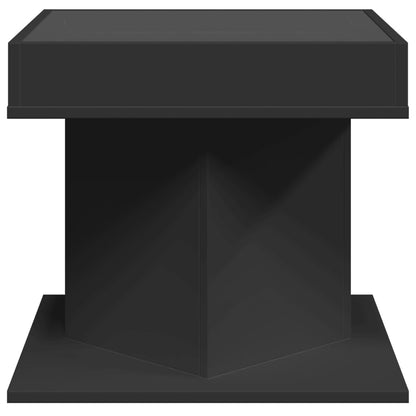 Table basse avec LED noir 50x50x45 cm bois d’ingénierie - Tables basses