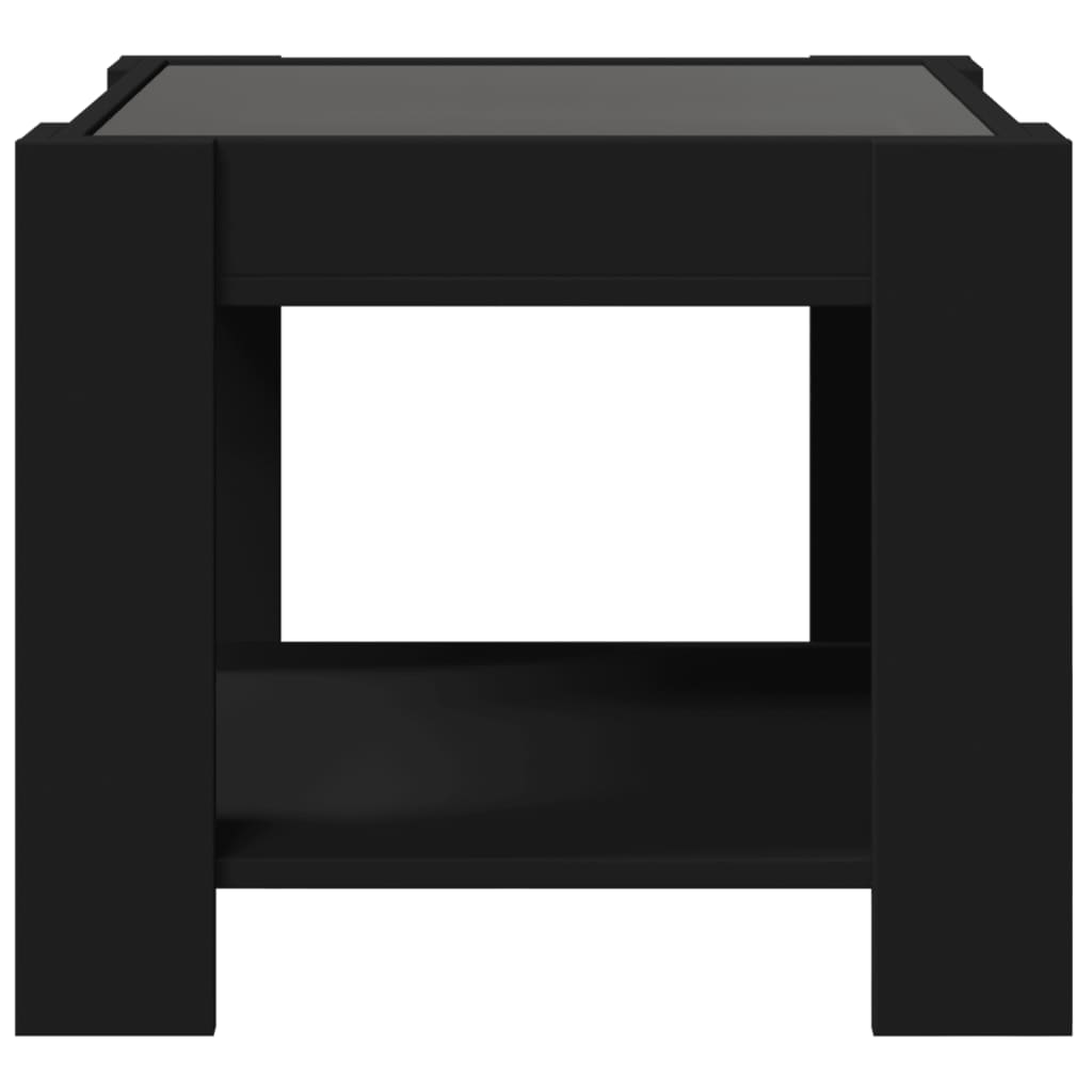 Table basse avec LED noir 53x53x45 cm bois d’ingénierie - Tables basses