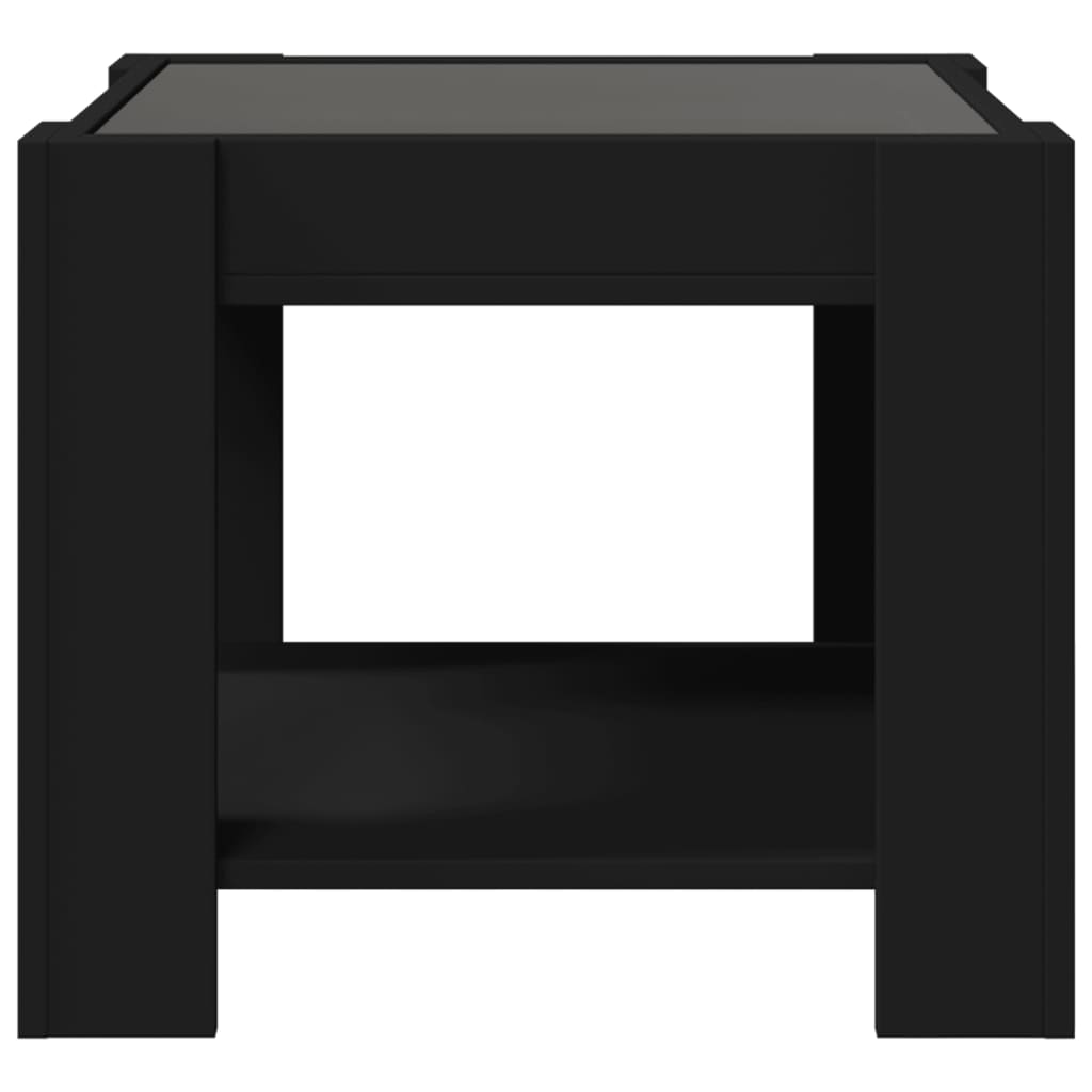 Table basse avec LED noir 53x53x45 cm bois d’ingénierie - Tables basses