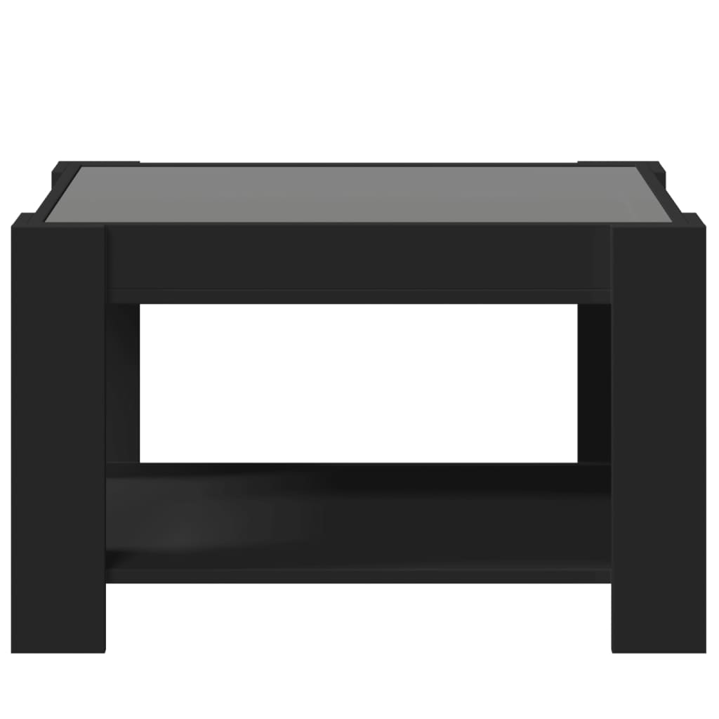 Table basse avec LED noir 73x53x45 cm bois d’ingénierie - Tables basses