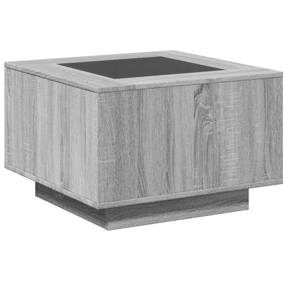 Table basse avec LED sonoma gris 60x60x40 cm bois d’ingénierie - Tables basses