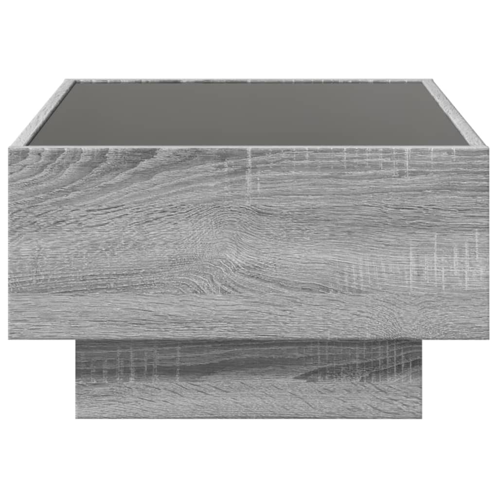 Table basse avec LED sonoma gris 70x50x30 cm bois d’ingénierie - Tables basses