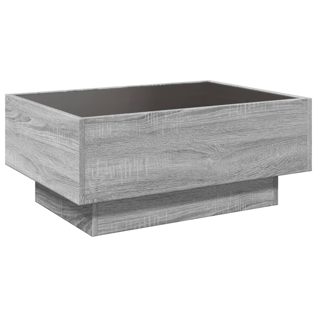 Table basse avec LED sonoma gris 70x50x30 cm bois d’ingénierie - Tables basses