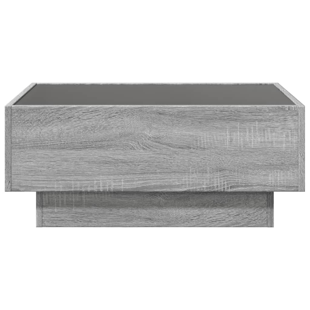 Table basse avec LED sonoma gris 70x50x30 cm bois d’ingénierie - Tables basses