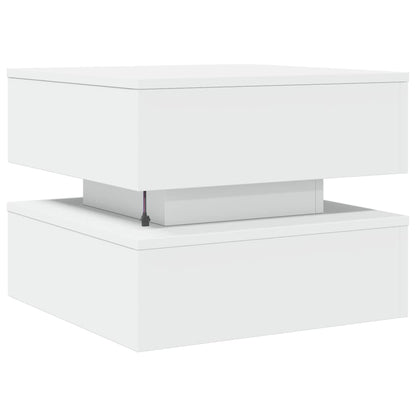 Table basse avec lumières LED blanc 50x50x40 cm - Tables basses