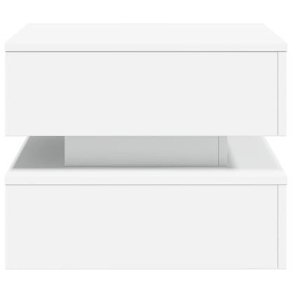 Table basse avec lumières LED blanc 50x50x40 cm - Tables basses