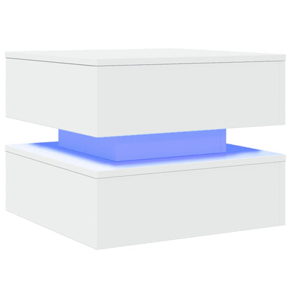 Table basse avec lumières LED blanc 50x50x40 cm - Tables basses