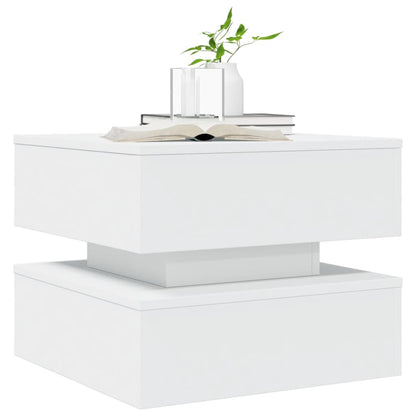 Table basse avec lumières LED blanc 50x50x40 cm - Tables basses