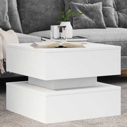 Table basse avec lumières LED blanc 50x50x40 cm - Tables basses