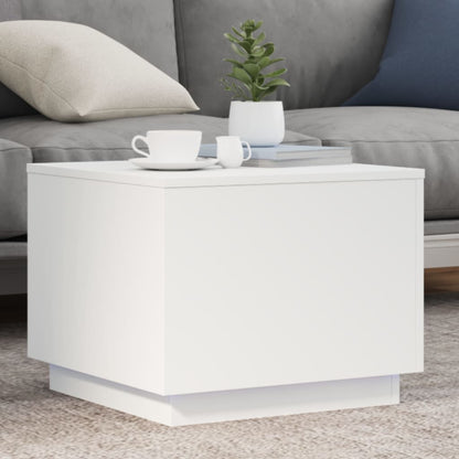 Table basse avec lumières LED blanc 50x50x40 cm - Tables basses