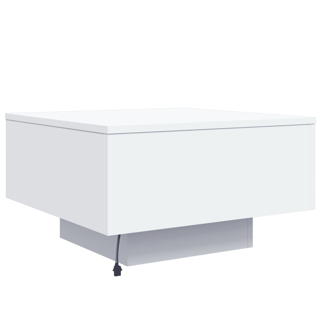 Table basse avec lumières LED blanc 55x55x31 cm - Tables basses