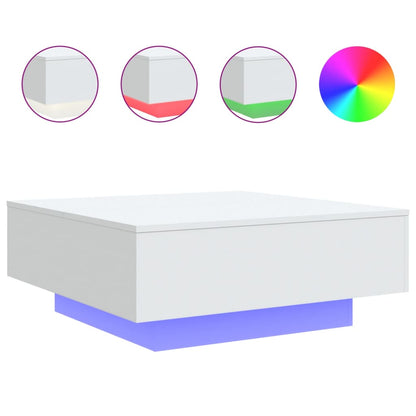 Table basse avec lumières LED blanc 80x80x31 cm - Tables basses